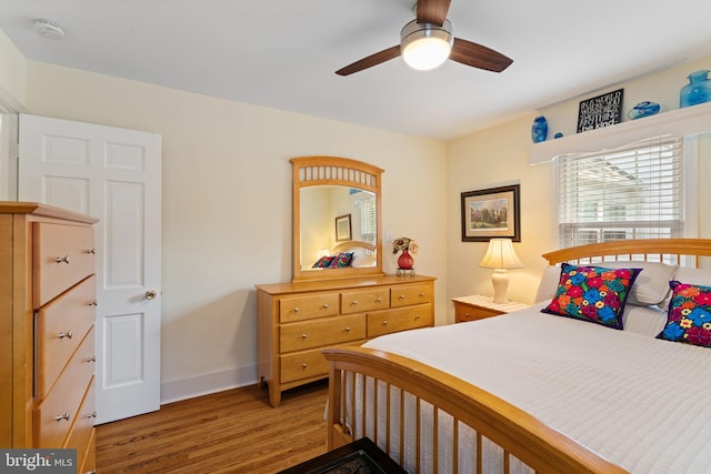 1217 Stafford Ave, Fredericksburg, VA 22401 - bedroom with baseboards, a ceiling fan, and wood finished floors