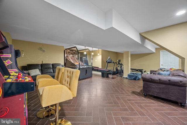 81 Stewart Rd, Pilesgrove, NJ 08098 - rec room with recessed lighting