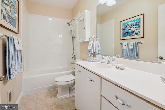 3689 1st Ave, Edgewater, MD 21037 - full bathroom featuring tile patterned floors, toilet, vanity, and  shower combination