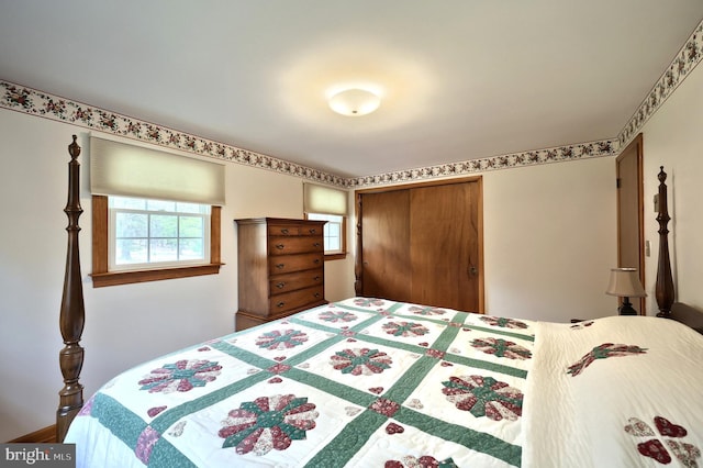 bedroom with a closet
