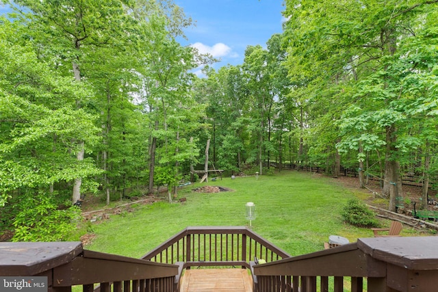 11713 Henderson Rd, Clifton, VA 20124 - view of green lawn with a deck