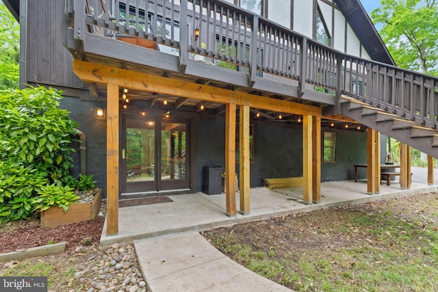11713 Henderson Rd, Clifton, VA 20124 - entrance to property with a patio area and a wooden deck