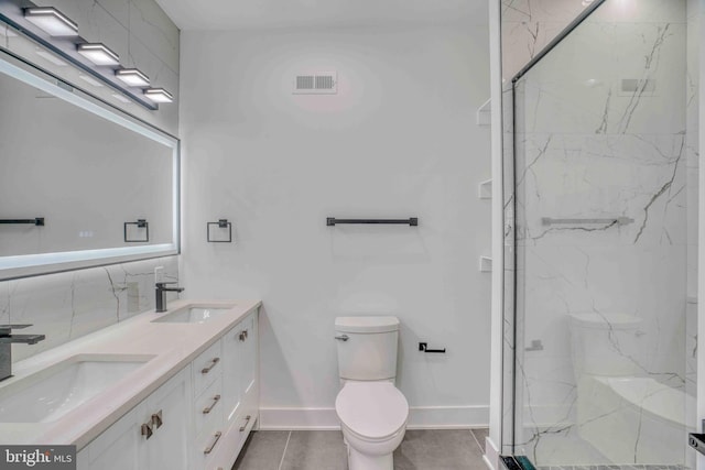 2832 Edgemont St, Philadelphia, PA 19134 - full bath with toilet, a sink, a marble finish shower, and baseboards