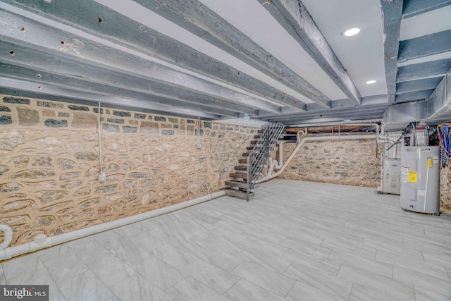 2832 Edgemont St, Philadelphia, PA 19134 - unfinished below grade area with water heater and stairs