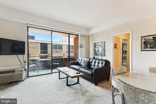 2141 P St NW Unit 1010, Washington, DC 20037 - living area featuring carpet and a wall unit AC