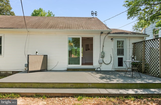 103 W Marengo, Saint Michaels, MD 21663 - rear view of property featuring roof with shingles and a deck