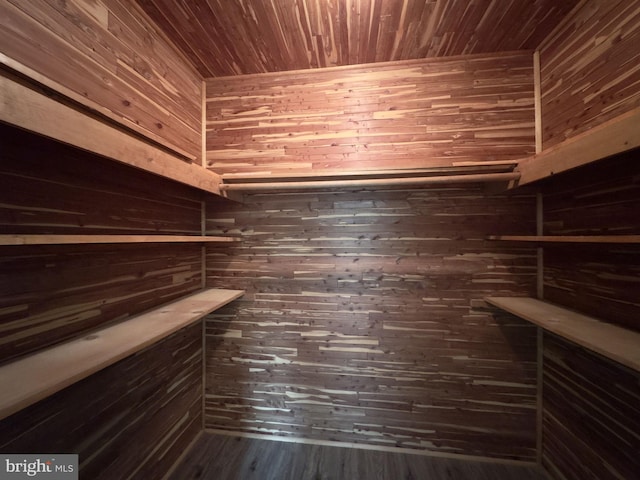 storage featuring a sauna