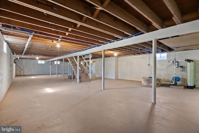 below grade area featuring stairway