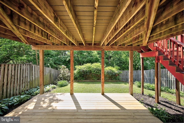 15648 Avocet Loop, Woodbridge, VA 22191 - deck with a lawn, stairway, and a fenced backyard