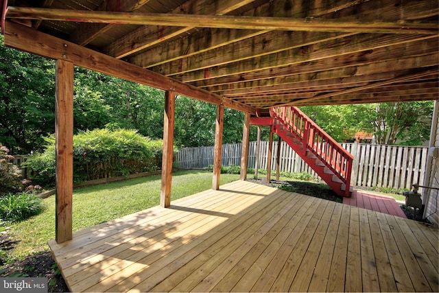 15648 Avocet Loop, Woodbridge, VA 22191 - wooden deck with a yard, a fenced backyard, and stairs