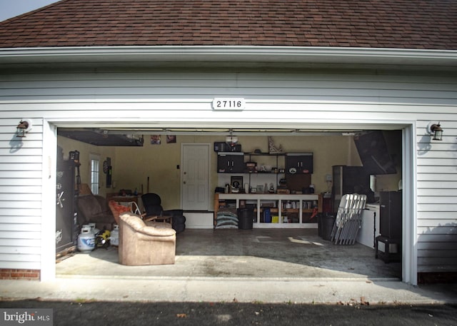 view of garage