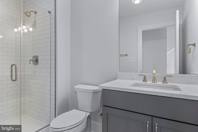 238 N Aberdeen Ave Lot 2, Wayne, PA 19087 - bathroom featuring vanity, a shower stall, and toilet