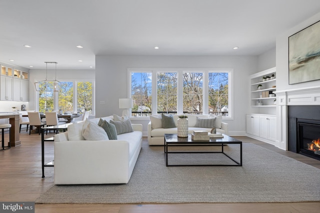 238 N Aberdeen Ave Lot 2, Wayne, PA 19087 - living room with recessed lighting, wood finished floors, and a wealth of natural light