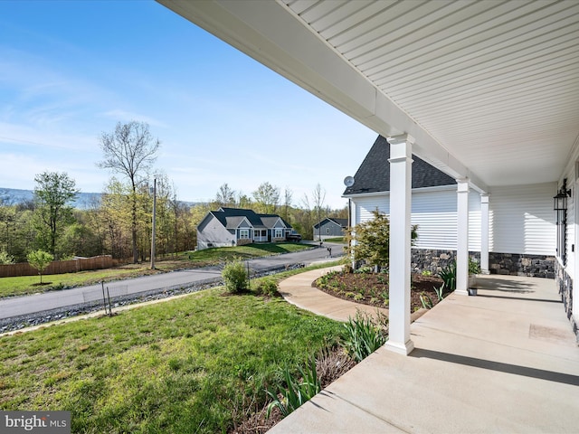 view of yard with fence