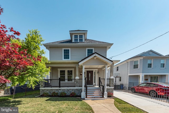 5634 6th St N, Arlington, VA 22205 - american foursquare style home with covered porch and roof with shingles