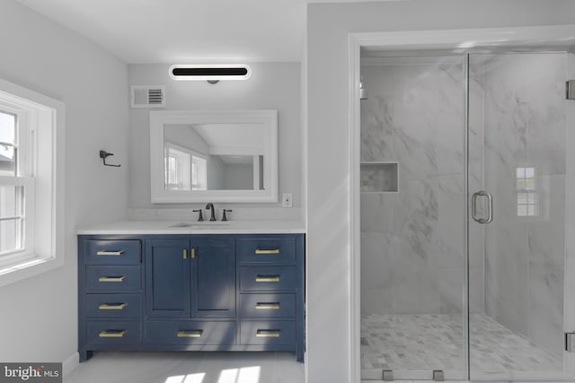 5634 6th St N, Arlington, VA 22205 - full bathroom featuring vanity and a marble finish shower