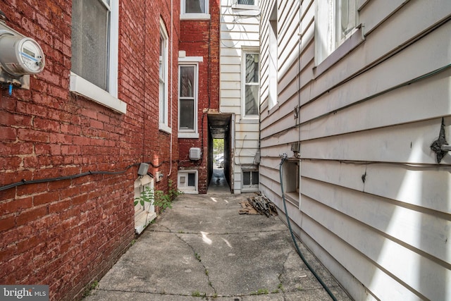 view of home's exterior with a patio area