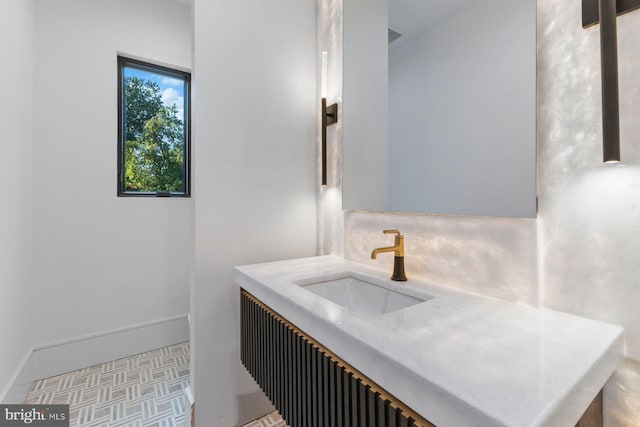 bathroom featuring vanity and tile patterned floors