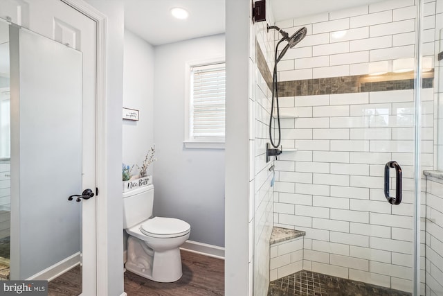 12 Basket Ct, Stafford, VA 22554 - full bathroom with toilet, baseboards, wood finished floors, and a stall shower