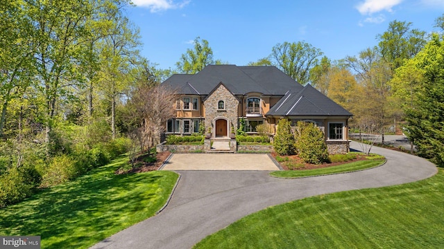 840 Childs Point Rd, Annapolis, MD 21401 - french country inspired facade featuring a front yard and stone siding