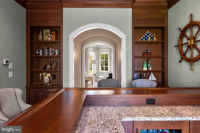 840 Childs Point Rd, Annapolis, MD 21401 - office space featuring arched walkways and built in shelves