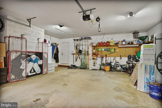garage featuring a garage door opener