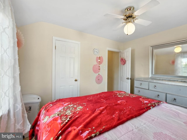 bedroom featuring ceiling fan