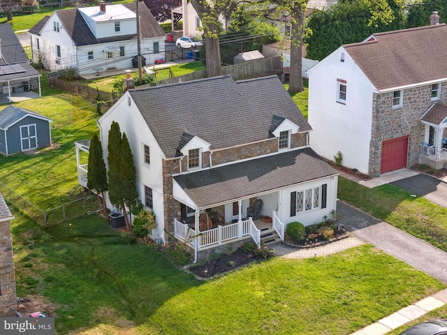 bird's eye view featuring a residential view