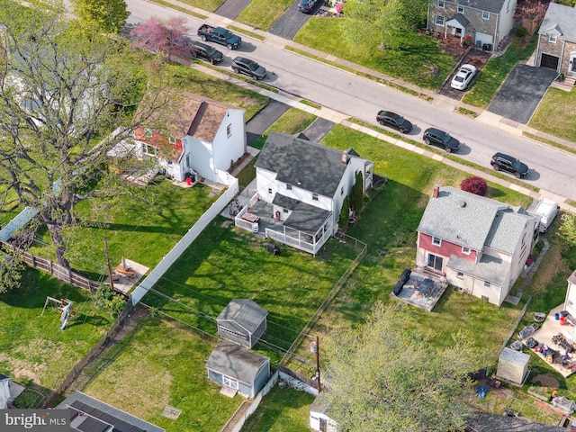 aerial view featuring a residential view