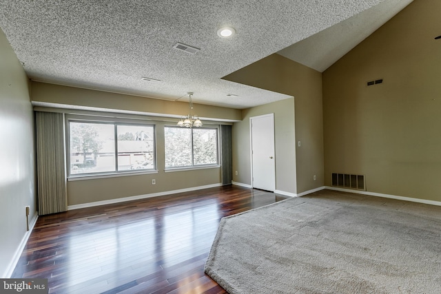 510 Chanticleer, Cherry Hill, NJ 08003 - spare room featuring plenty of natural light, a chandelier, a textured ceiling, wood finished floors, and recessed lighting