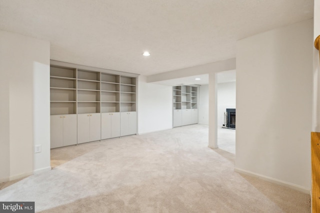 14724 Flower Hill Dr, Centreville, VA 20120 - spare room with baseboards, a fireplace, recessed lighting, and carpet