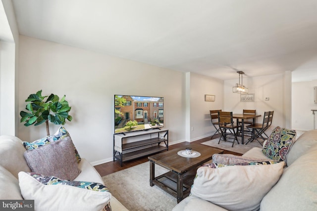 14724 Flower Hill Dr, Centreville, VA 20120 - living room featuring baseboards and wood finished floors