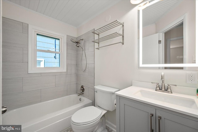 12505 Assawoman Dr, Ocean City, MD 21842 - bathroom with toilet, vanity, and shower / tub combination