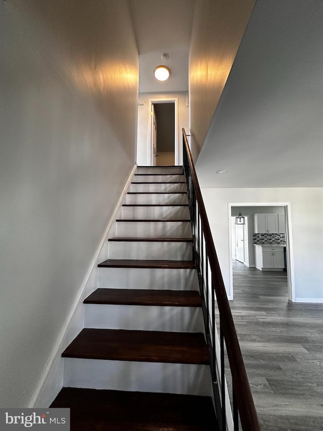 15 Excell Ln, Willingboro, NJ 08046 - stairway featuring baseboards and wood finished floors