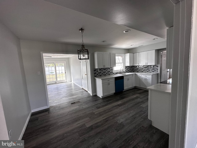 15 Excell Ln, Willingboro, NJ 08046 - kitchen with decorative backsplash, a sink, dark wood-type flooring, light countertops, and recessed lighting