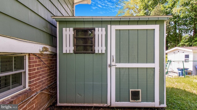 view of shed