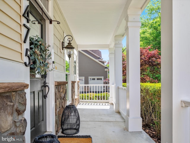view of patio featuring covered porch