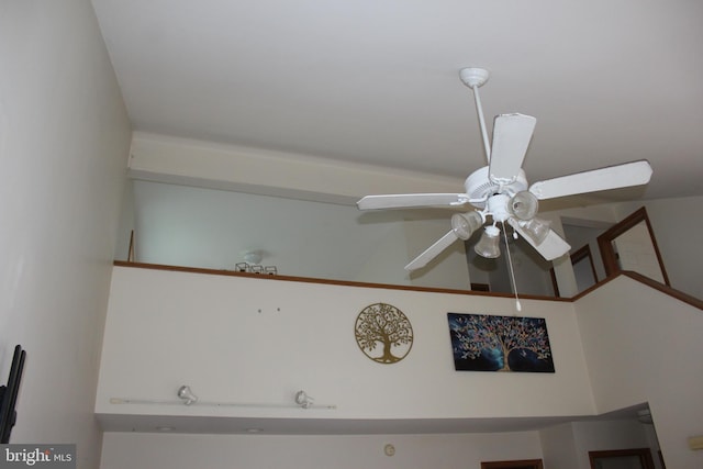 interior details with a ceiling fan