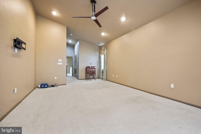 12 Citation Ln, Manalapan, NJ 07726 - carpeted empty room with ceiling fan, lofted ceiling, recessed lighting, and baseboards