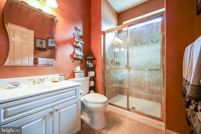 12 Citation Ln, Manalapan, NJ 07726 - bathroom featuring toilet, tile patterned floors, a shower stall, and vanity