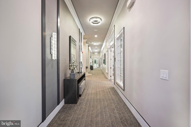12 Citation Ln, Manalapan, NJ 07726 - hall featuring dark colored carpet and baseboards
