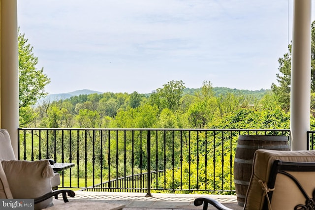 balcony with a view of trees