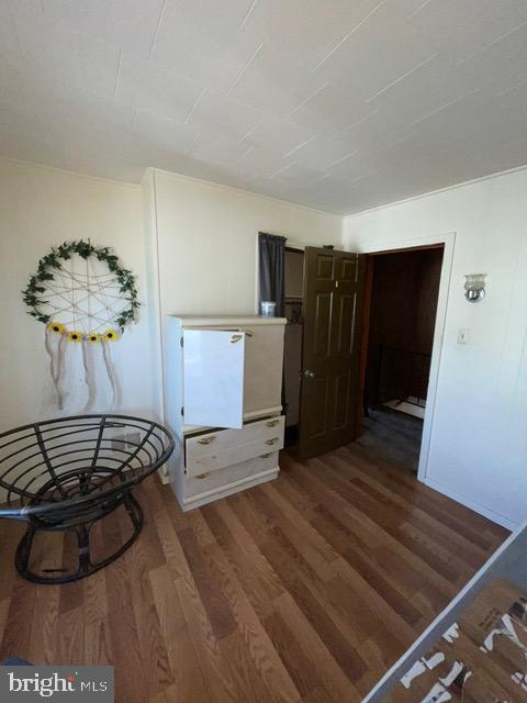 interior space featuring dark wood-style flooring