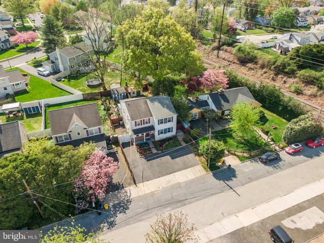 aerial view with a residential view