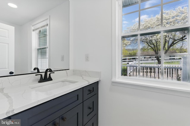 671 Pine Ridge Dr, Front Royal, VA 22630 - bathroom with vanity and a wealth of natural light