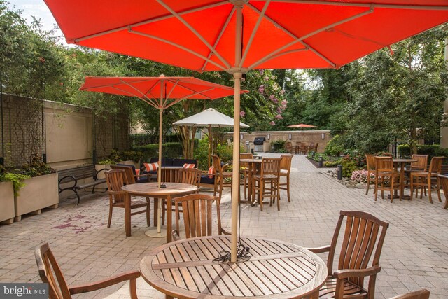 view of patio with outdoor dining area