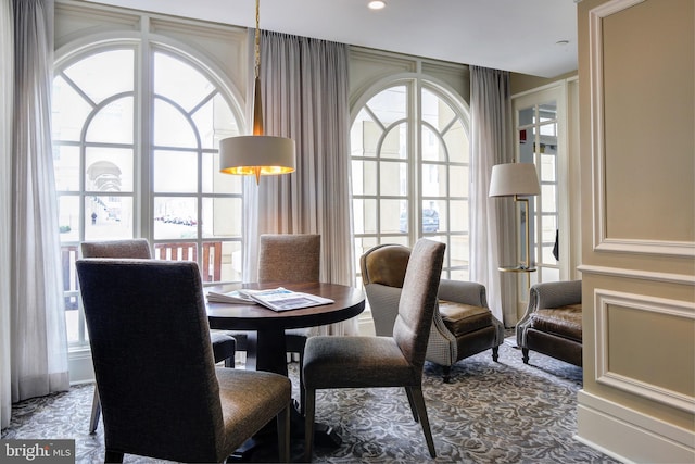 view of dining area