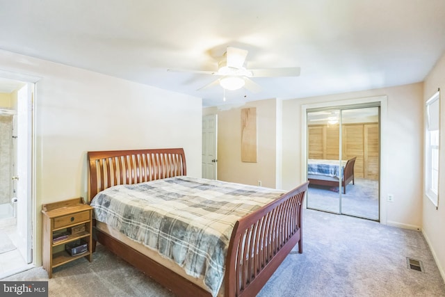 9427 Candleberry Ct, Burke, VA 22015 - carpeted bedroom featuring visible vents and ceiling fan