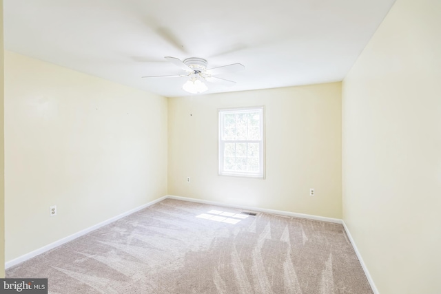 9427 Candleberry Ct, Burke, VA 22015 - unfurnished room featuring visible vents, ceiling fan, carpet, and baseboards