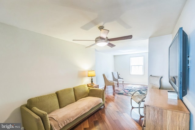 9427 Candleberry Ct, Burke, VA 22015 - living room with wood finished floors and a ceiling fan